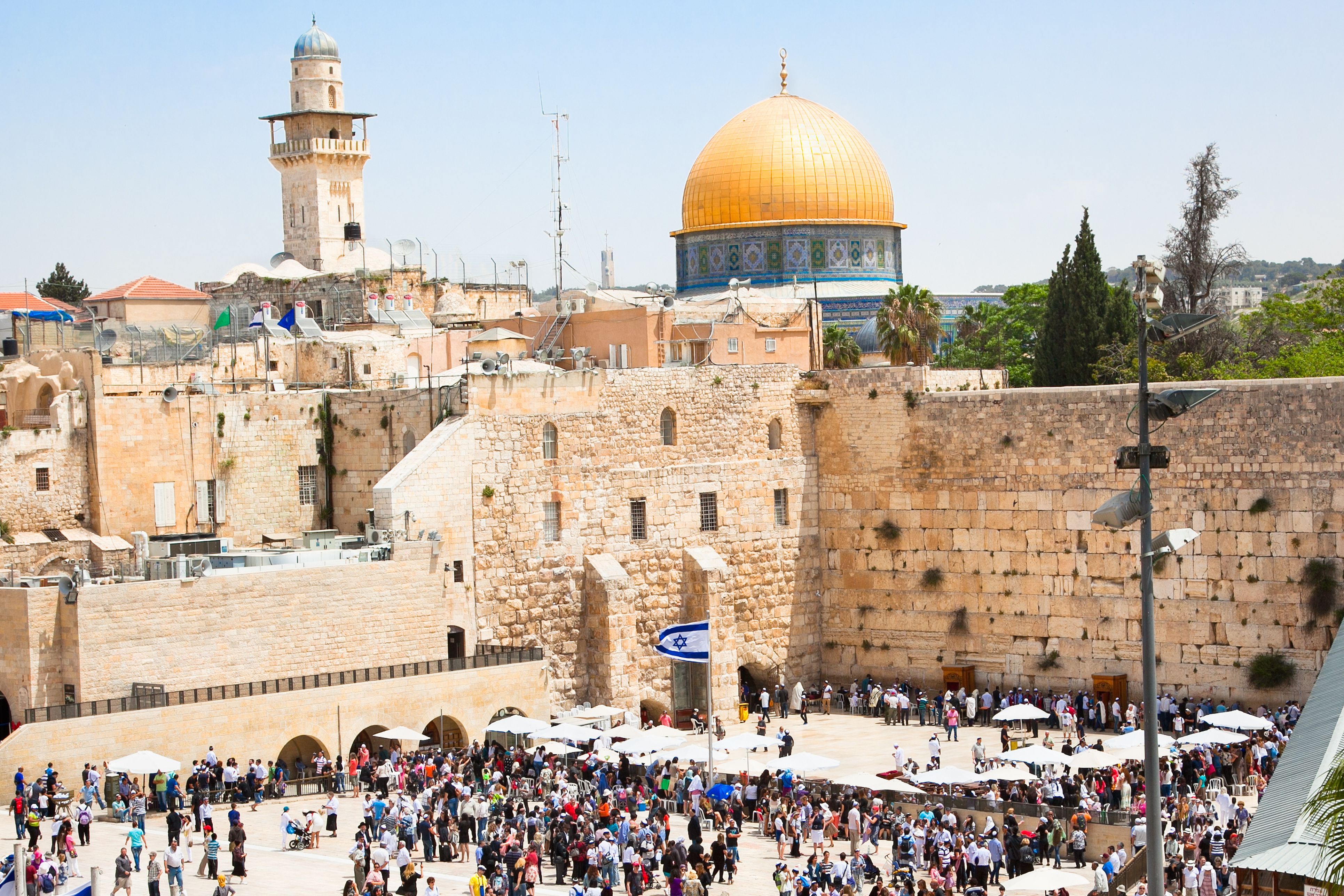 Jews praying at the western wall in Jerusalem, Israel
