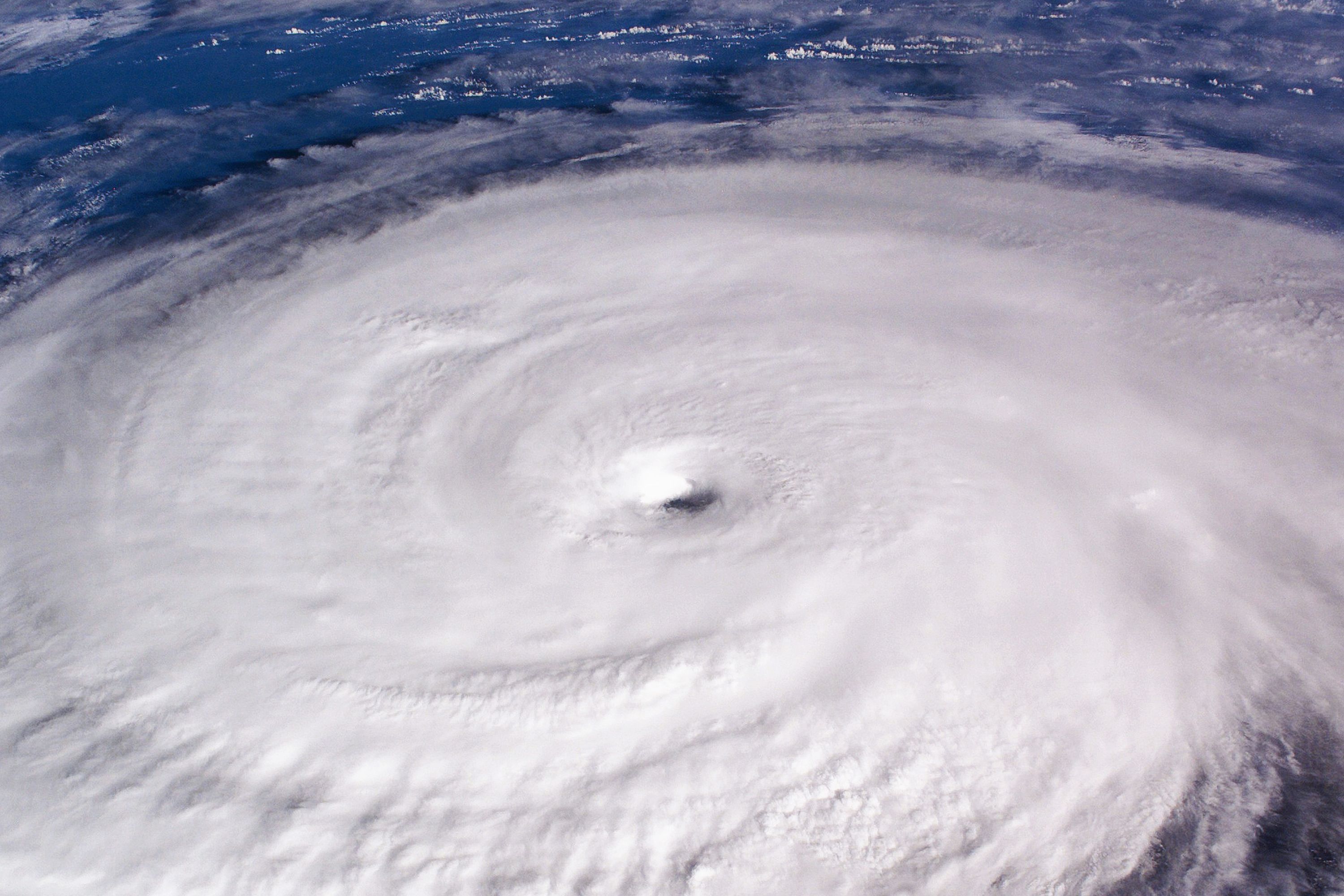 Typhoon over planet Earth - satellite photo.