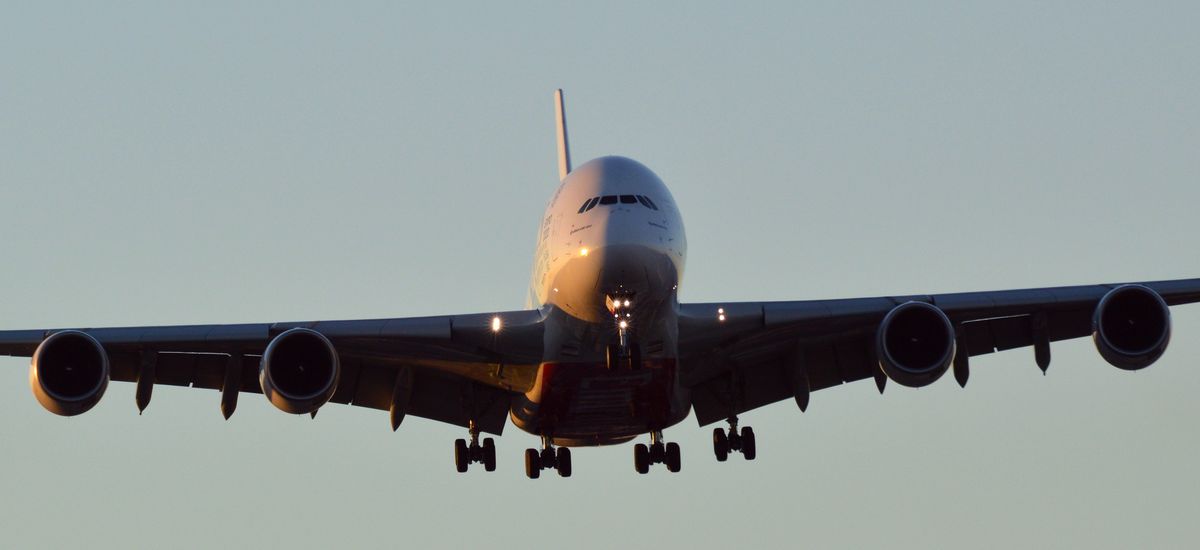 Airbus A380-800 coming in to land