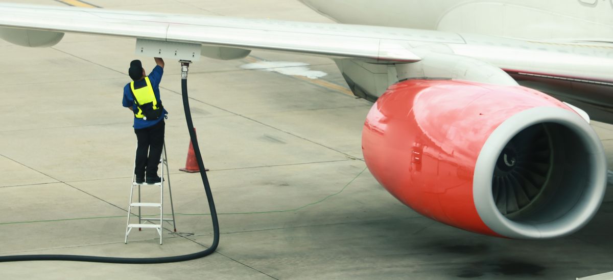 Refueling of the aircraft at the airport