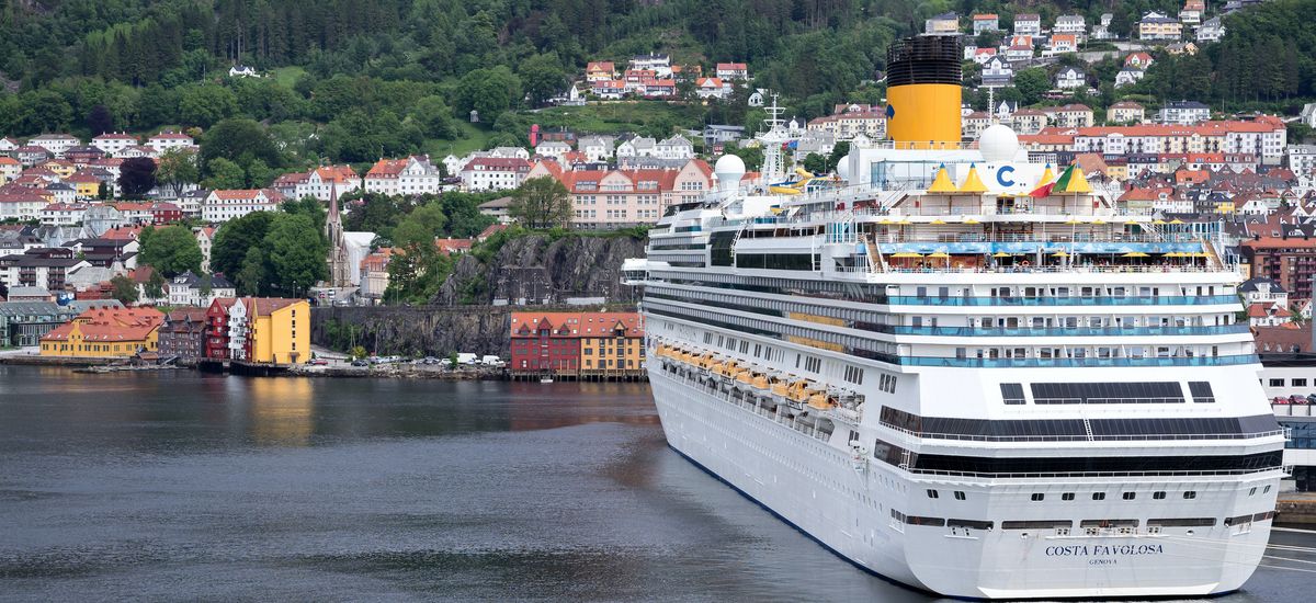 BERGEN, NORWAY - June 6, 2017: COSTA FAVOLOSA at Bontelabo cruise dock. Costa Cruises is an Italian cruise line, based in Genoa and under control of the Carnival Corporation & plc.