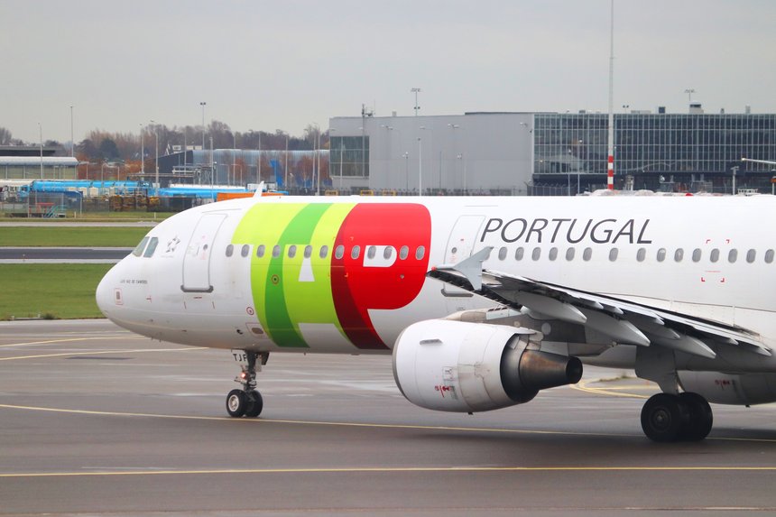 AMSTERDAM, NETHERLANDS - DECEMBER 6, 2018: TAP Portugal Airbus A321 at Schiphol Airport in Amsterdam. Schiphol is the 12th busiest airport in the world with more than 63 million annual passengers.
