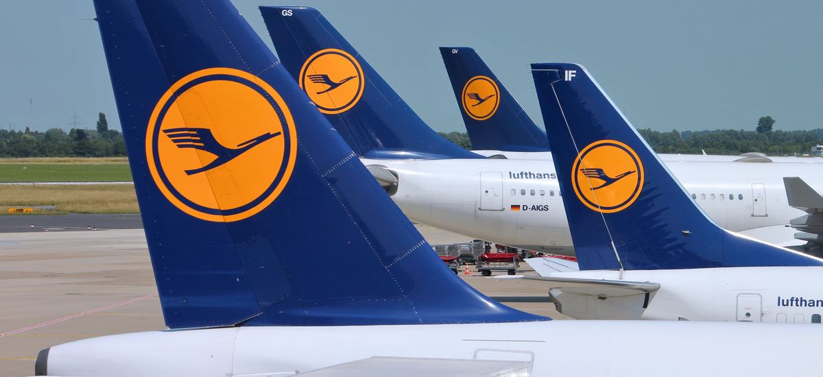 DUSSELDORF, GERMANY - JULY 8: Multiple Lufthansa aircraft wait on July 8, 2013 in Dusseldorf Airport, Germany. Lufthansa Group carried over 103 million passengers in 2012.