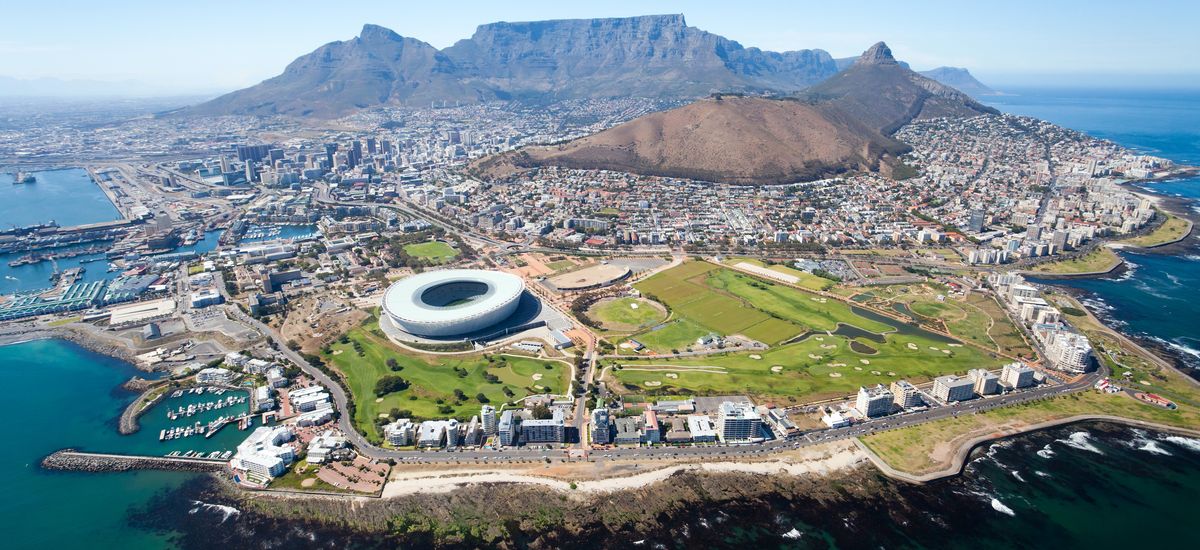 overall aerial view of Cape Town, South Africa