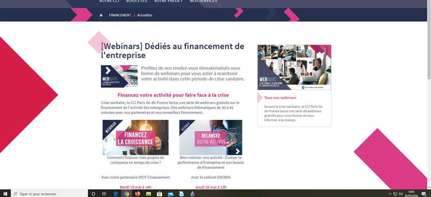 Webinars gratuits de la CCI Paris Ile-de-France