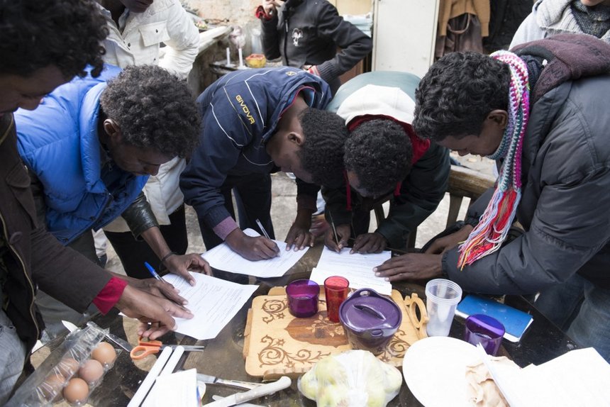 French villagers help African migrants