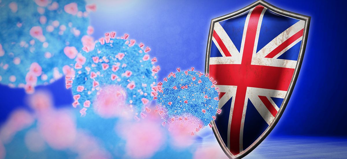 fight of the United Kingdom with coronavirus - 3D render
