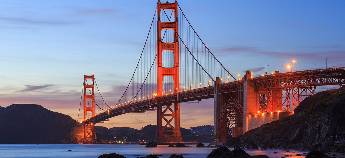 Coucher de soleil au Golden Bridge - San Francisco - USA