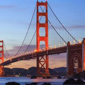 Coucher de soleil au Golden Bridge - San Francisco - USA