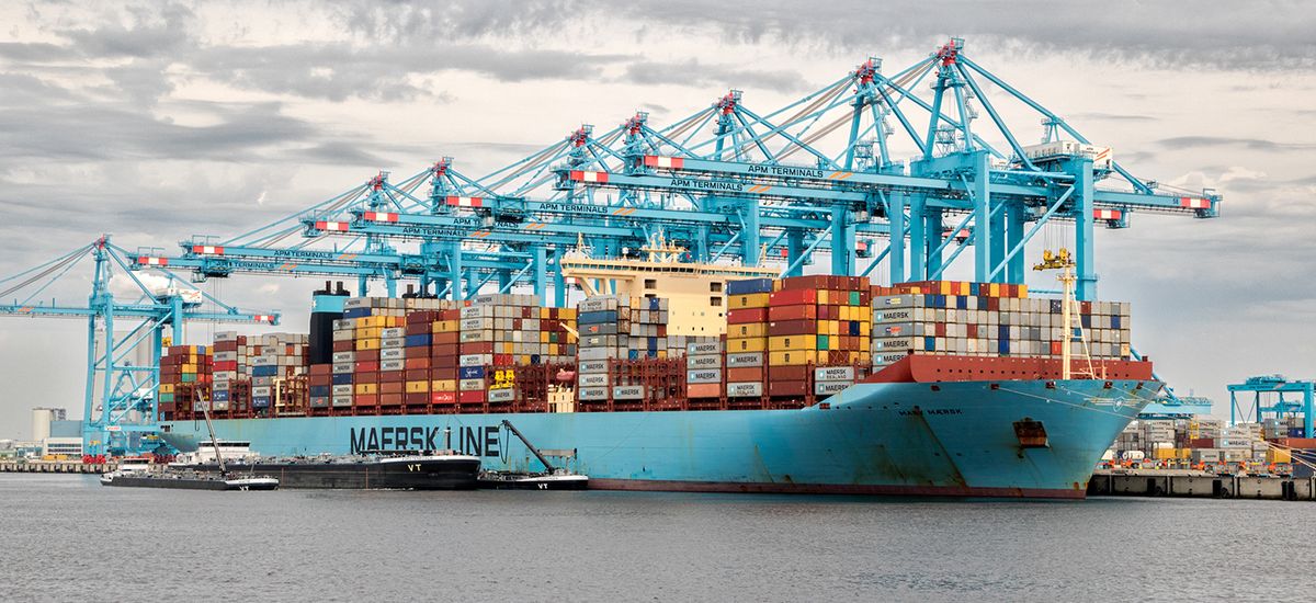 Sea container shipping Maersk ship