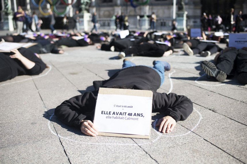 FRANCE-DIE-IN FOR THE VICTIMS OF FEMINICIDE-HOTEL DE VILLE