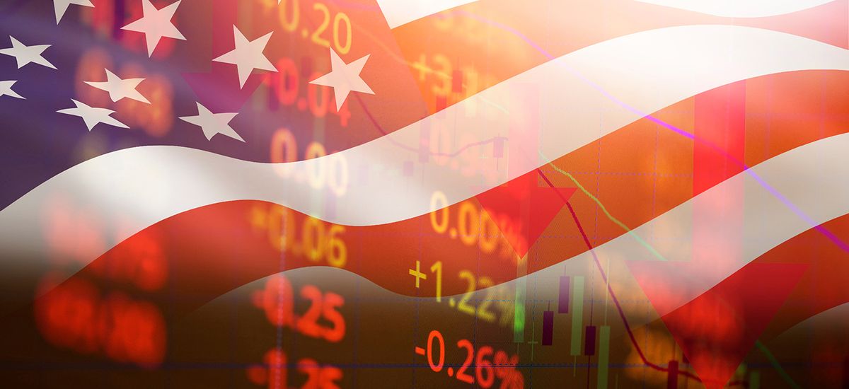 USA recession economy stock crash red market trade war economic 