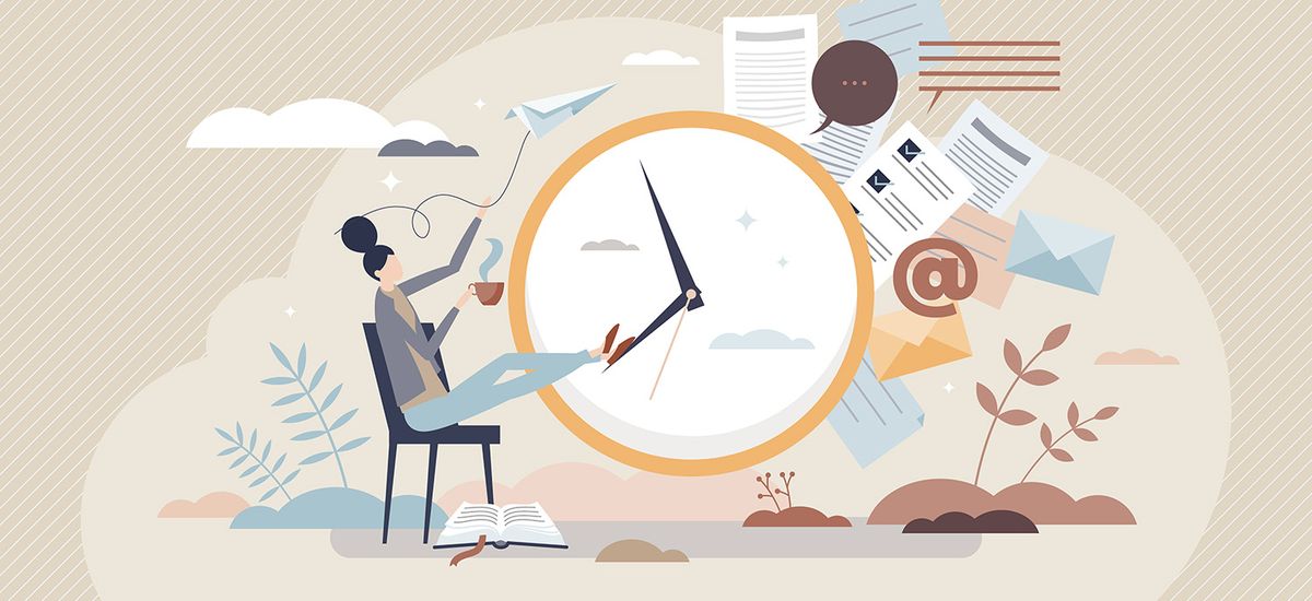 Procrastination and job duty delay or useless postpone tiny pers