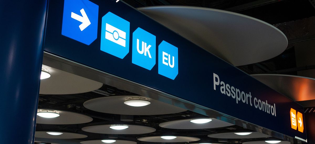 Passport Control and UK Border at Heathrow Airport London Englan