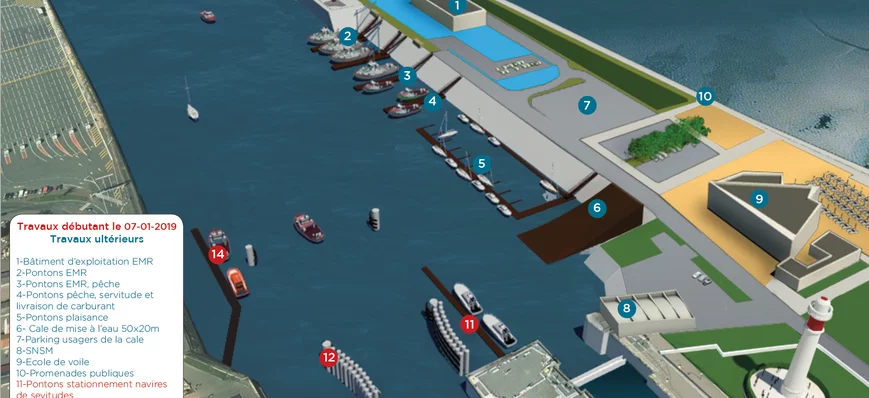 Les travaux d’aménagement de l’avant-port de Ouist