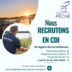Offre d'emploi pêche : un agent de surveillance recherché par la fédération de Vendée