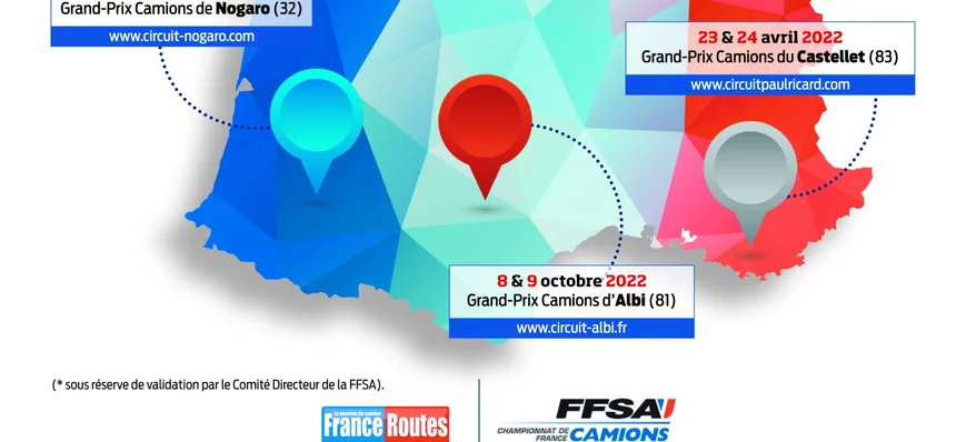 Le calendrier 2022 du Championnat de France Camion