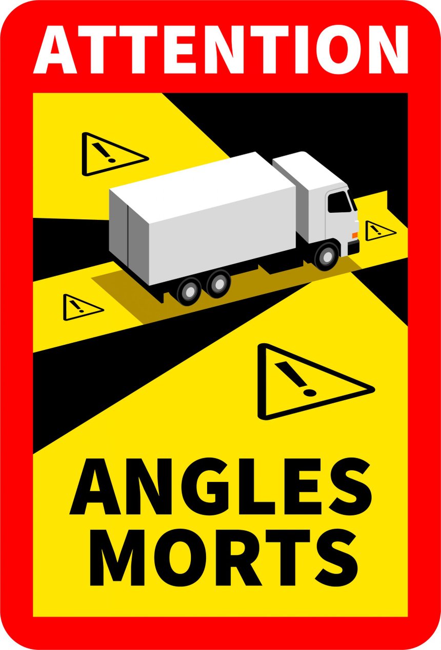 Angle mort : l'autocollant obligatoire sur les camions, c'est officiel ! -  FranceRoutes