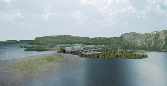 Le projet Pacific Northwest porte sur la construction sur l'île de Lelu de deux terminaux de liquéfaction de gaz © Pacific Northwest LNG