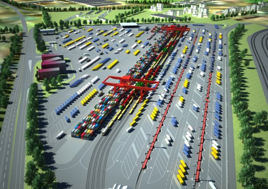 La future configuration du terminal rail-route de Bettembourg © CFL