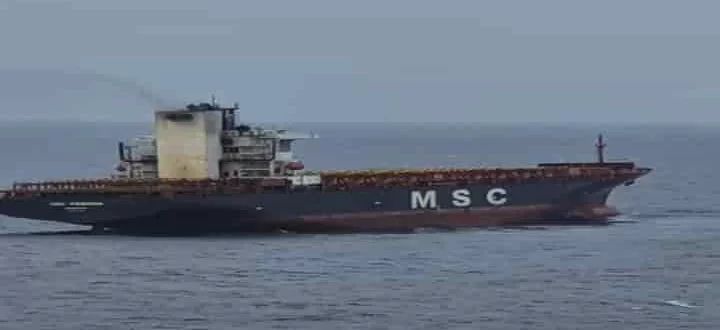 Le MSC Messina victime d'un incendie