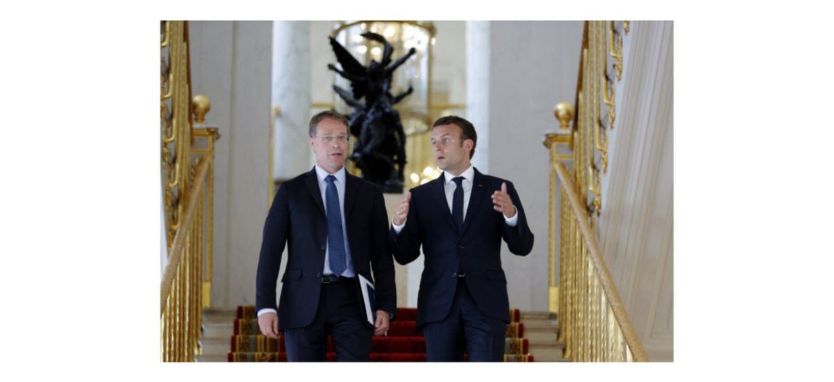 François Asselin, chef de la CPME. Ici avec Emmanuel Macron, à l'Élysée. 