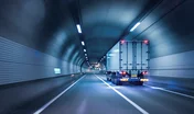 Truck passing through tunnels for safe and fast transport.