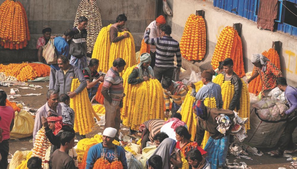 Le marché aux fleurs de Calcutta