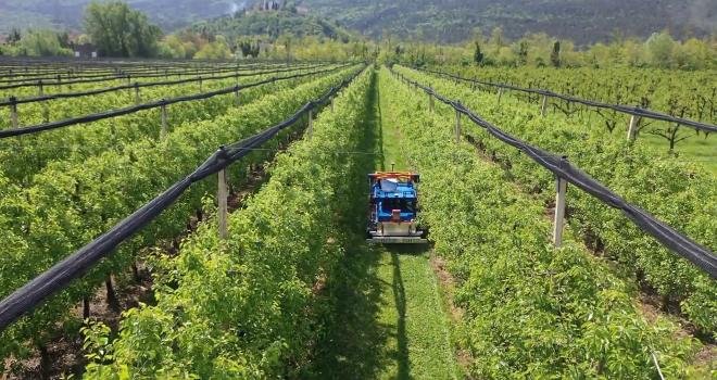 Stecomat devient le distributeur exclusif en France du robot de viticulture et arboriculture Slopehelper. Photo : Stecomat