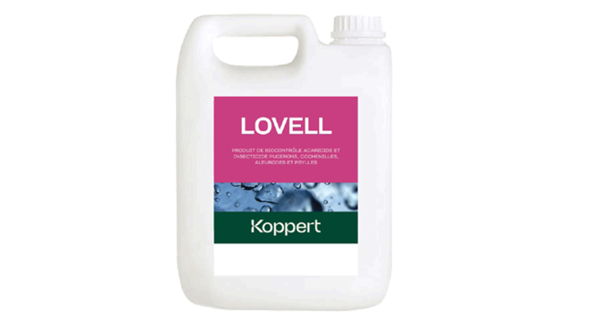 Lovell, une huile de contact homologuée en arboriculture. Photo : Koppert Biological Systems