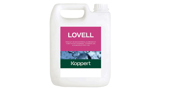 Lovell, une huile de contact homologuée en arboriculture. Photo : Koppert Biological Systems