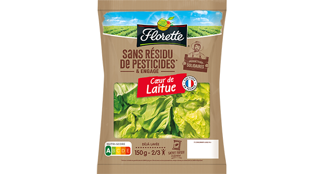 Les salades sont cultivées en France, sans résidus de pesticides. Photo : Florette