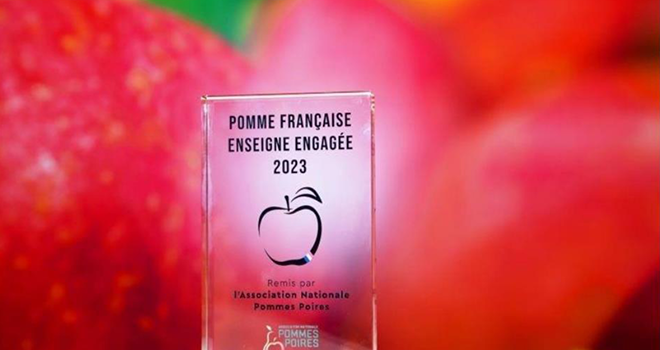 LIDL a reçu le trophée de l’enseigne engagée pour la pomme française par l'ANPP. Photo Martine Frankreich Heitz