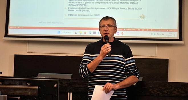 Jean-Michel Lhote, de l’Acpel, lors de la réunion technique Melon Centre-Ouest, le 17 novembre dernier à Poitiers. Photo : O.Lévêque/Pixel6TM