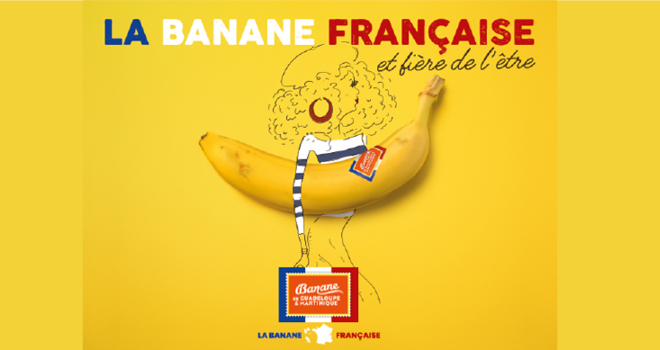 Un slogan efficace :  « La banane française et fière de l’être ». Photo : La banane de Guadeloupe & Martinique