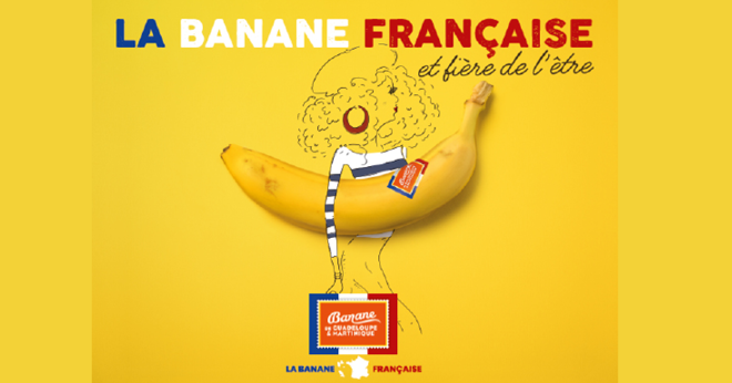 Un slogan efficace :  « La banane française et fière de l’être ». Photo : La banane de Guadeloupe & Martinique