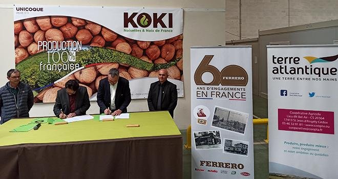 Le 19 mai 2021, Unicoque a signé deux partenariats distincts avec Ferrero France puis Terre Atlantique. Photo : Unicoque