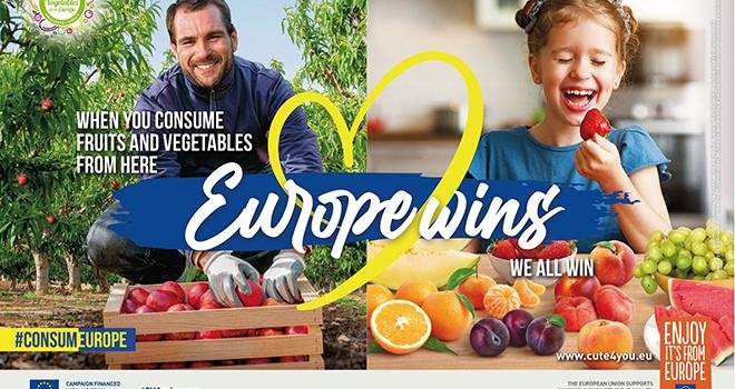 La campagne a pour slogan « Quand on consomme nos fruits et légumes, l’Europe gagne et nous gagnons tous ». Photo DR 