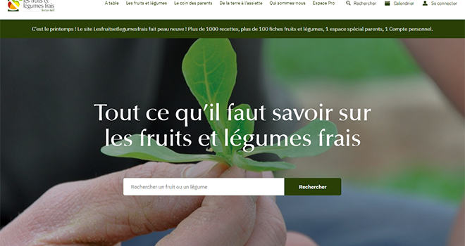 Le site Internet grand public lesfruitsetlegumesfrais.com a été repensé et redesigné. Photo Interfel