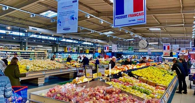 Depuis le 28 mars, les fruits et légumes français donnent droit à une réduction de 20% en Ticket E.Leclerc. Un ticket solidaire destiné à booster la vente des produits d’origine France. Photo : DR