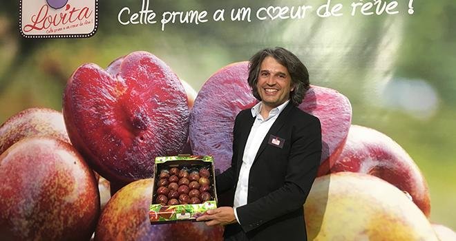 Sébastien Guy, en charge du service commercial chez French Fruit Lovers, a annoncé lors du Medfel 2019 que les premières prunes Lovita seraient commercialisées en septembre 2019. Photo : B.Bosi/Media&Agriculture
