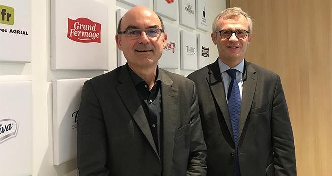 Arnaud Degoulet, à gauche, et Ludovic Spiers, respectivement président et directeur général d'Agrial, ont présenté le résultat de l’exercice 2018. CP : C.Lamy-Grandidier/Pixel6TM