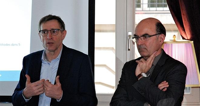 Dominique Chargé, président de Coop de France, et Arnaud Degoulet, président de Coop de France Agroalimentaire. Photo : O.Lévêque/Pixel6TM