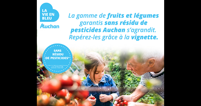 Auchan Retail France a lancé, dans le cadre du programme La Vie en Bleu, une révision de son offre « pour proposer des produits encore plus sûrs et sains. » Photo : DR