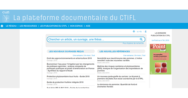 La plateforme documentaire du CTIFL permet de faire des recherches sur des thématiques précises. Photo : CTIFL