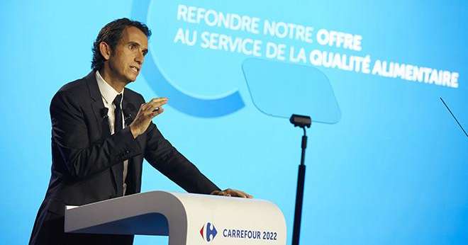 Alexandre Bompard a présenté le plan de transformation "Carrefour 2022" le 23 janvier. Photo : ArnaudFévrier - DR Carrefour
