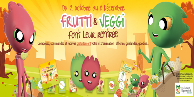 La campagne de Frutti et Veggi pour sensibiliser les enfants dans les écoles à la consommation de fruits et légumes frais. Photo : DR