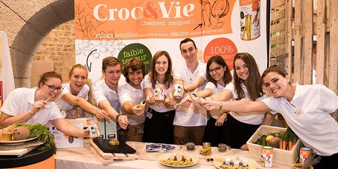 L’équipe "Croc&vie" a obtenu l’Ecotrophelia d’or pour son produit nomade et sain. Photo :C.Delestrade
