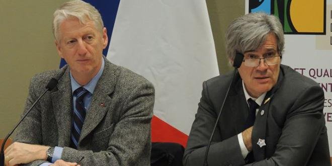 Jean Charles Arnaud président de l'INAO et Stéphane Le Foll, ministre de l'Agriculture. Photo : Audrey Domenach/Pixel image