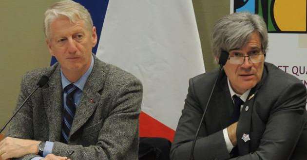 Jean Charles Arnaud président de l'INAO et Stéphane Le Foll, ministre de l'Agriculture. Photo : Audrey Domenach/Pixel image